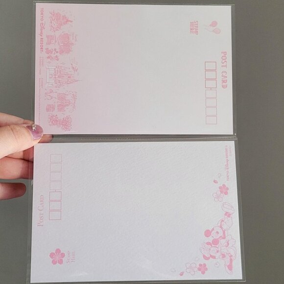 Tokyo Disney Postcards - Pink - Set of 2- New - Picture 4 of 6